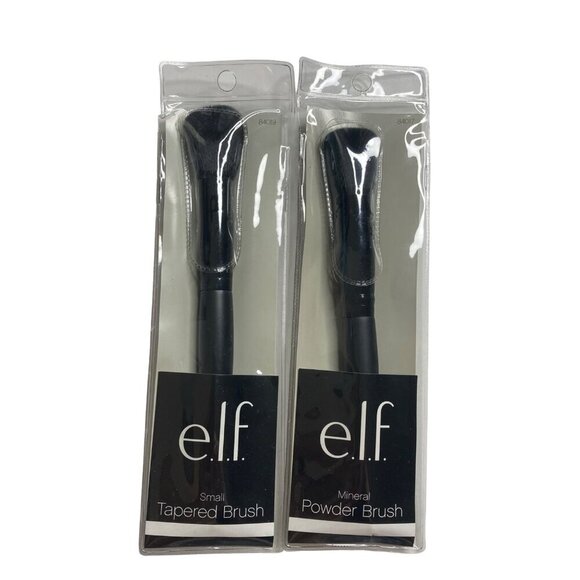 E.L.F. Set of 2‎ Brushes Small Tapered And Mineral Powder Make Up Brush New ELF - Picture 1 of 4